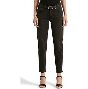 Ralph Lauren EMPIRE BLACK WASH Women's Relaxed Tapered Jeans, US 6